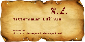 Mittermayer Lívia névjegykártya